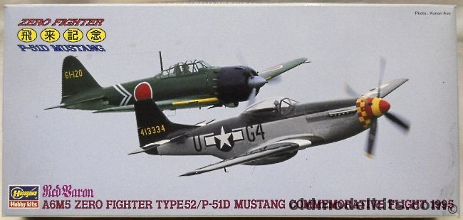 Hasegawa 1/72 A6M5 Zero Fighter Type 52 and P-51D Mustang Commemorative Flight 1995, SP153 plastic model kit